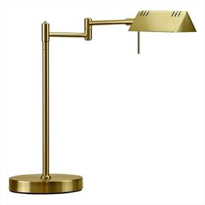 lot 17449 image: OBright LED Pharmacy Table Lamp, Full Range Dimming, 12W LED, 360 Degree Swing Arms, Desk, Reading, Craft, Work Lamp, ETL Tested, Antique Brass (Gold)