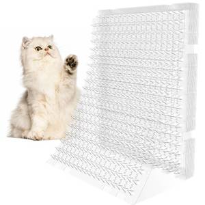 lot 17468 image: OCEANPAX Scat Mat for Cats 16 x 13 Inch, 10 Pack Clear Cat Deterrent Mats with 1 Inch Spikes & 50 Stickers, Indoor Outdoor Pet Training Pads to Keep Cats Off Sofa, Counter, Garden & Car