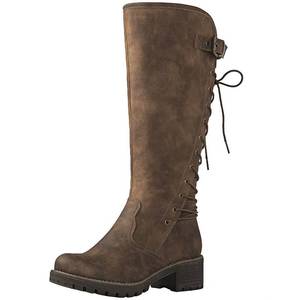 lot 17487 image: GLOBALWIN Womens Quilted Knee High Lace Up Back Fashion Boots