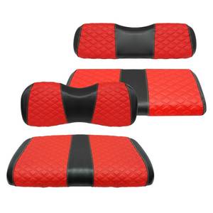lot 17488 image: SAMXOMAP Golf Cart Front and Rear Seat Covers Waterproof and Sun Resistant Marine Grade Vinyl Leather Seat Cover Accessories for Yamaha Drive 2007-2016Drive 2 2017,Red(4PCS)