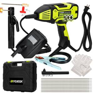 lot 17495 image: Portable Handheld Welder, Welder Machine 110V Hand Held Welder Gun 20-200A, 10 PCS Rods Portable Welding Machine, 116-18 Stick Welder, 2-in-1 MMA IGBT Inverter ARC Welder with Digital Display