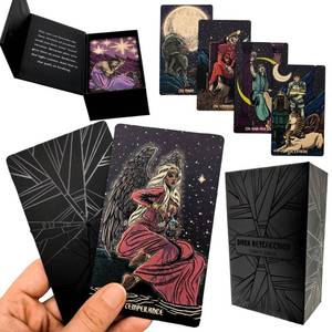 lot 18082 image: La Muci Dark Reflections Tarot Shadow Work Cards Deck, Unique Art Work with Guide Book for Beginners - A Minimalist Tarot Large Deck, Major and Minor Arcana Full Tarot Deck with 78 Cards