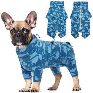 lot 18086 image: ROZKITCH Dog Fleece with Legs, Pet Windproof Warm Cold Weather Jacket Vest with Luminous Zipper, Jumpsuit Apparel Outfit Clothes for Small Medium Large Dog Shark XS
