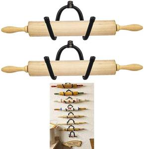 lot 18088 image: Rolling Pin Holder Rolling Pin Display Rack Rolling Pin Storage Rolling Pin Display Rack �� Wall Mount Bottle Storage Organizer �� Hardware Included - Rustic Home Decor Colonial Wall D�cor - 2 Pack