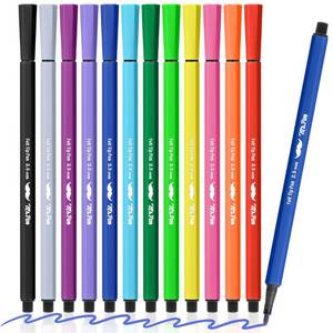 lot 18129 image: Mr. Pen- Felt Tip Markers, Assorted Colors, 12 Pack, 2.5 mm, Bold Felt Tip Pens, Bold Point, Journaling, Note Taking, Drawing