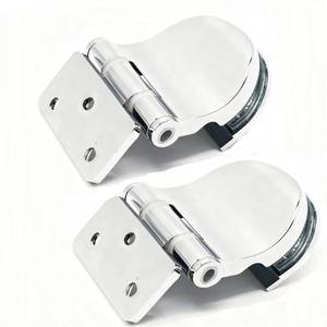 lot 18155 image: Zinc Alloy Stainless Steel Glass Door Hinge - Fits 4-7mm Glass, Heavy Duty for Wine Cabinet & Sauna Room, Easy Installation (2 Pack, Pearl) (Pearl)