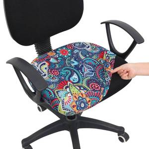 lot 18160 image: Smiry Printed Office Computer Chair Seat Covers, Stretch Fit Universal Desk Rotating Chair Cover Washable Removable Seat Cushion Protectors - Blue Green