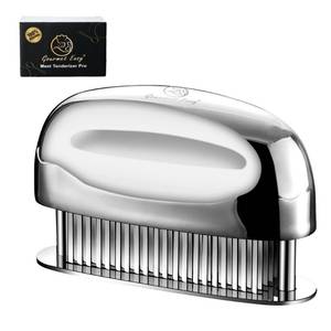 lot 18167 image: Meat Tenderizer Tool - Hand Held Blade Tenderizer for Meat - Ultra Sharp Needle Blades 100% Stainless Steel - Heavy Duty Kitchen Gadgets - Cooking Gadgets for Tenderizing Chicken, Steak, Veal, BBQ
