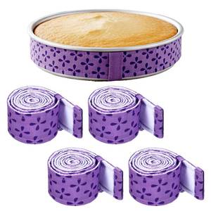 lot 18178 image: cobee 4Pcs Bake Even Strips, Super Absorbent Baking-Trips, Thick Cotton Cake Strips For 8 And 10 Inch Cake Pans Essential Baking Supplies