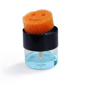 lot 18186 image: OENUASG Soap Dispenser & Sponge Holder Compatible with Scrub Daddy Sponges - Kitchen Sink Pump Dispenser, Instant Refill, White