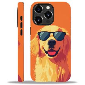 lot 18192 image: WANKBLC for iPhone 13 Pro Max Glossy Case for Girl Boy Full Body Design Soft Silicone Drop Shock Scratch Protection Crazy Pattern Cartoon Cute Sunglasses Golden Retriever