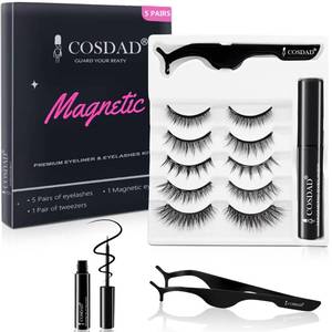lot 18194 image: Magnetic Eyelashes with Eyeliner Kit �� Micro-Magnets, Natural Look, Reusable & Waterproof Lashes with Applicator �� Pesta�as Postizas Magn�ticas Naturales