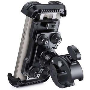 lot 18201 image: Lamicall Motorcycle Phone Mount Holder - Dual Vibration Dampener Upgrade Handlebar Clip Motorcycle Cell Phone Holder, Bike Phone Mount, Gifts for iPhone 16 15 14 Pro Max, 4.7-6.7 Phones, Black
