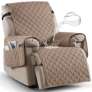 lot 18224 image: Ruaozz 100% Waterproof Recliner Chair Covers, Non-Slip Reclining Covers for Recliner Chair Washable Chair Cover, Recliner Covers with Pockets for Kids, Dogs, Pets (Light Brown, 23)