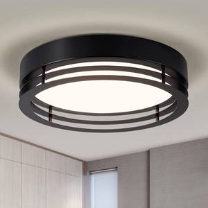 lot 19135 image: ONESMING Black Flush Mount Ceiling Light, Modern Dimmable LED Light Fixture, Minimalist Metal Ceiling Lamp for Bedroom Kitchen Laundry Room Hallway Entry 2700 K - 6000 K 5CCT 11.8 Inch