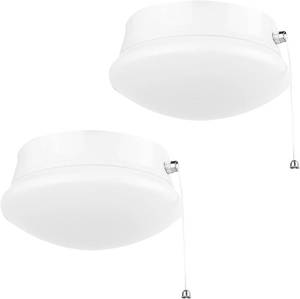 lot 19137 image: Lightdot 7�� Modern LED Ceiling Light with Pull Chain 12W 4000K, 1300lm, 125W E26 Bulb Replacement, Energy Saving Flush Mount Lighting for ClosetsBedroomCorridor (2 Pack)