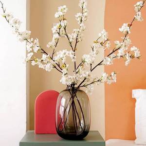 lot 19153 image: Bacucine 6PCS Artificial Cherry Blossom Branches Faux Cherry Silk Flowers Vine Tall Stems Artificial Flower for Vase Wedding Home Decor (White)