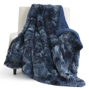 lot 19157 image: Bedsure GentleSoft Fluffy Navy Blue Throw Blanket, Tie Dye Blue Decor Navy Gifts for Men, Soft Cozy Fuzzy Plush Minky Thick Warm Sherpa Fleece Faux Fur Blanket for Couch, Blanket Gifts for Him, 50x60