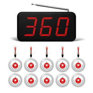 lot 19178 image: Nurse Call System Wireless Caregiver Pager Call Button 2000Ft Range with 1 Display Receiver and 10 Waterproof Call Buttons Wireless Calling System for Clinic Nurses Station Restaurant