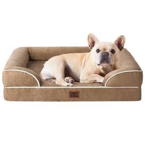 lot 19182 image: EHEYCIGA Orthopedic Dog Bed for Medium Dogs, Waterproof Memory Foam Medium Dog Beds with Sides, Non-Slip Bottom and Egg-Crate Foam Pet Couch Bed with Washable Removable Cover, Camel