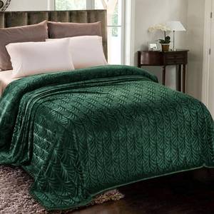 lot 19183 image: Whale Flotilla Flannel Fleece King Size Blanket for Bed, Soft Fluffy Velvet Bedspread Coverlet with Decorative Vintage Pattern for All Season, Warm and Lightweight, 90x104 Inch, Deep Green