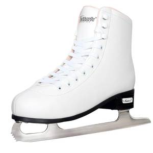 lot 19201 image: Nattork Figure Skates for Girls and Boys Excellence Stainless Steel Blades Ice Figure Skating with Enhanced Support Strength Performance and Ultimate Comfort White(Pink Lining)
