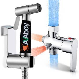 lot 19207 image: AVAbay Hot and Cold Bidet Sprayer for Toilet wThermal Insulated Grip - Hot Water 180°F Handheld Sink Bidet Shataff - Diaper Sprayers - Muslim Shower Hand Held Attachment for Sink Hose Sprayer