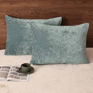 lot 19211 image: PHF Truly Velvet Pillowcases King Size, No Insert, 2 Pack Ultra Soft Breathable Pillow Shams Covers with Envelope Closure, 20 X 36 Luxury Cozy Warm Fuzzy Flannel, Dusty Blue