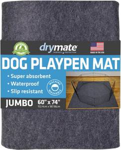 lot 19219 image: Drymate Jumbo Dog Playpen Mat (60x74), Super Absorbent, Waterproof, Slip-Resistant, Machine Washable, Reusable Puppy Pad for Training, Whelping, Housebreaking, Incontinence, Crate, Kennel (USA Made)