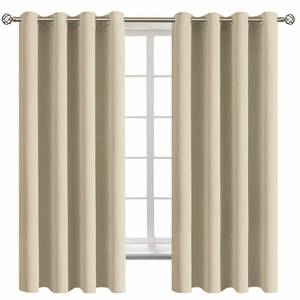 lot 19245 image: BGment Room Darkening Curtains 63 Inches Long - Grommet Thermal Insulated Drapes Window Treatment Curtains for Bedroom, 2 Panels, 52 x 63 Inch, Beige