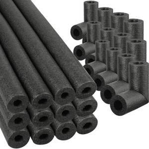 lot 19262 image: 24 Pack Elbow Pipe Insulation Foam Tube Outdoor Wrap Black Pipe Covers Elbow Insulation Tubing Water Foam Covers for Outdoor Winter Irrigation, Sprinkler (1 Inch)
