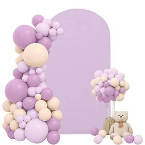 lot 19271 image: 7.2FT Spandex Fitted Wedding Arch Cover Round Top Stand Covers Double-Side Chiara Cover Backdrop Cover for Wedding Birthday Party Ceremony Baby Shower Decoration(Lavender)