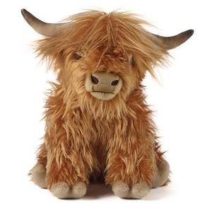lot 20205 image: Living Nature Highland Cow Brown Stuffed Animal  Premium Plush Farm Toy  Soft Toy Easter Gift for Kids  for Ages O and Up  9 Inches