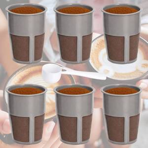 lot 20208 image: Podoy K250 Extra Reusable Coffee Inner Filter for Compatible with Keurigg My K Cup 2.0 K300 K350 K375 K400 K450 K475 Universal Grey (Pack of 3) with Coffee Spoon