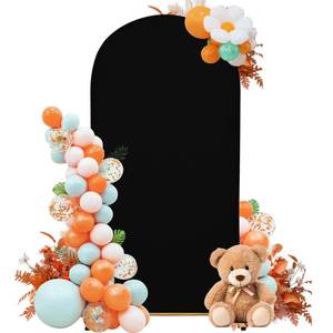lot 20210 image: SUKAIKEQA 6.6FT Arch Backdrop Cover �� Elastic Spandex Fabric for Photo Booth, Birthday & Graduation Decor �� Sleek Black Arch Stand Cover for IndoorOutdoor Events