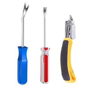 lot 20230 image: 3-Piece Staple Remover Tool Set, Upholstery Tack Puller, Nail Remover for Furniture, Carpet, Wood