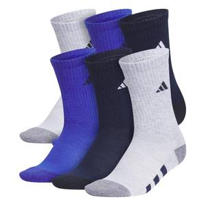 lot 20242 image: adidas Athletic Cushioned 6-Pack Crew (Little KidBig KidAdult) Cool Light HeatherCollegiate NavySemi Lucid Blue MD (13-4 Little KidBig Kid)