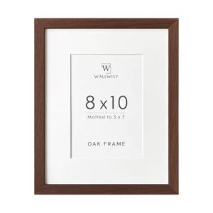 lot 20257 image: 8x10 Picture Frame, Solid Oak Wood 8 x 10 Photo Frame with Mat to 5x7(Openning Size is 4.5x6.5), 10x8 Picture Frames for Wall and Tabletop Display, Natural Oak 8x10 Frame, (Walnut Set of 1)