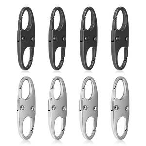 lot 20265 image: 8 Pcs Anti-Theft Small Carabiner Clip, Double Opening Zipper Pull Replacement, Elegant Zinc Alloy Zipper Clips for Backpacks, Luggage, Duffel Bags, Travel Security Essentials - 4 Silver & 4 Gunmetal