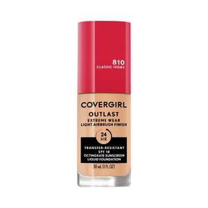 lot 20268 image: Covergirl Outlast Extreme Wear 3-in-1 Full Coverage Liquid Foundation, SPF 18 Sunscreen, Classic Ivory, 1 Fl. Oz.