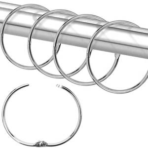 lot 20276 image: Shower Curtain Hooks Rings,24 Pcs Rustproof Metal Shower Hooks for Shower Curtain,Glide Smoothly Round Shower Rings for Curtain,Shower Curtain Rings for Bathroom Shower Rod,Snap Joint Design (Silver)