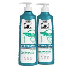 lot 20282 image: Curel Hydra Therapy In Shower Lotion, Wet Skin Moisturizer for Dry or Extra-dry Skin, with Advanced Ceramide Complex, 12 Oz, Pack of 2 (both pumps broken)