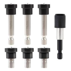lot 2051 image: ChgImposs 6pcs PH2 Magnetic Drywall Screwdriver Bit Set, S2 Alloy Steel Drywall Screw Setter Driver Bits, 14 Hex Shank, Depth Stop, Anti-Slip Groove, Extension Adapter