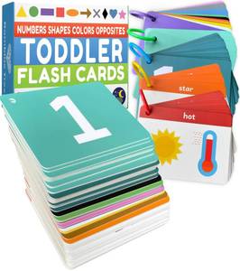 lot 2056 image: Toddler Flash Cards - Learn Colors, Numbers, Shapes, Opposites on Thick Jumbo Flashcards for Early Learners - Teacher Designed for Preschool, Kindergarten & Toddlers