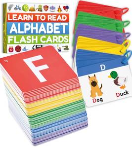 lot 2058 image: THE BAMBINO TREE Alphabet Flash Cards - Thick ABC Flash Cards for Kids Ages 3-6 - Lowercase & Uppercase Letter Recognition Learning Game
