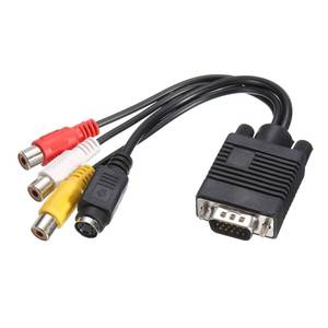 lot 2068 image: MECCANIXITY VGA to RCA Cable, 3RCA  S-Video Adapter VGA Cable for TV PC Computer