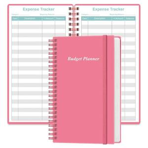 lot 2084 image: Budget Planner - A6 Expense Budget Tracker, Budget Book for Ledger Book, Money Organizer for Wallet, 3.75 x 6.75, Pink