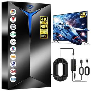 lot 2093 image: 2026 TV Antenna Indoor Outdoor, 3200 Miles Long Range for Local Channels, HDTV Antenna with Inline Amplifier for Smart TV - Clear Reception for 8K 4K 1080P, 26ft Cable