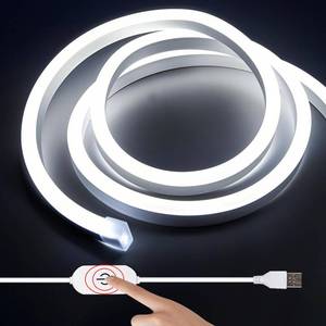 lot 2109 image: XINGZHI 3.28FT White Neon Light Strip, 5V USB White Led Strip Lights with Touch Controller, Flexible Neon Rope Light for Bedroom, Party, Home Decor, Poster Lights