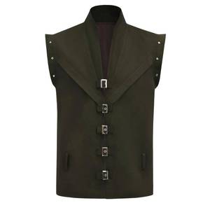 lot 2128 image: Wandamaga Renaissance Prince Vest Men Adult - 8 Colors Medieval Prince Costume Vest for Halloween Party (Olive Drab, Large)